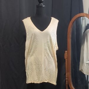 Belldini Cream V-Neck Tank Top